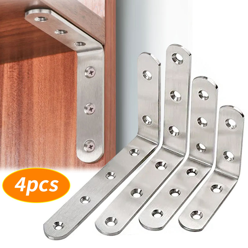 Used Furniture Hardware - 4個入り直角ブラケット、L字型コーナーコードファスナー、家具金具アクセサリー、キャビネット、テーブル、椅子に使用