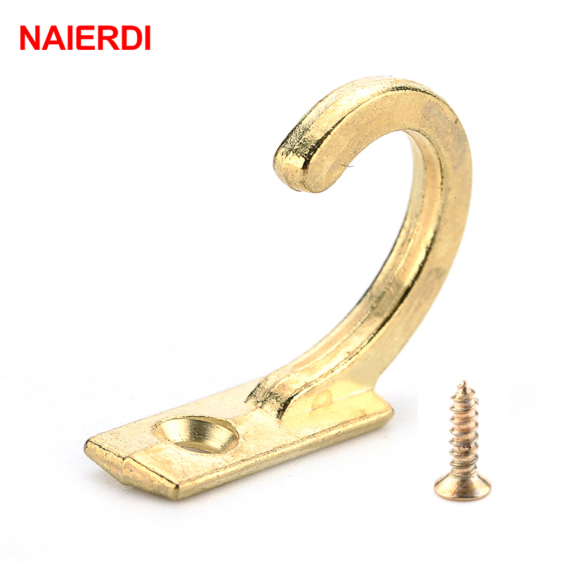 Furniture Hardware Manufacturers - Naierdi-小さなアンティークウォールフック,10個,湾曲したバックル,木製のジュエリーボックス用のロッククラスプフック,家具ハードウェア