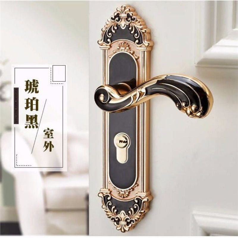 Furniture Hardware Handles - ヨーロッパスタイルのミュートルームドアロックハンドルファッションインテリアドアノブロック豪華な盗難防止ゲートロック家具ハードウェア