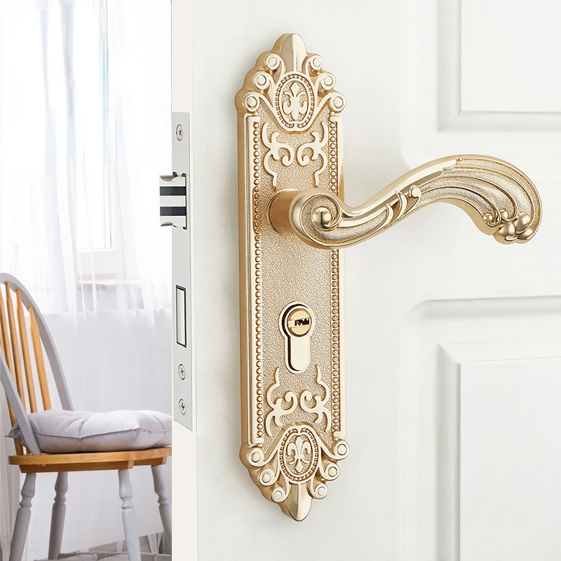 Furniture Hardware Handles - ヨーロッパ製静音室内ドアハンドル 高級防犯ドアロックノブ モダン家具用金具 ドアフィッティング