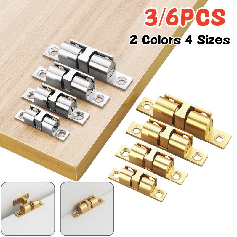 Furniture Hardware Manufacturers - 3/6 個キャビネットクローゼットドアボールキャッチ、真鍮ダブルローラースプリングボールキャッチラッチ、家具ドアロック、調整可能なテンションラッチ
