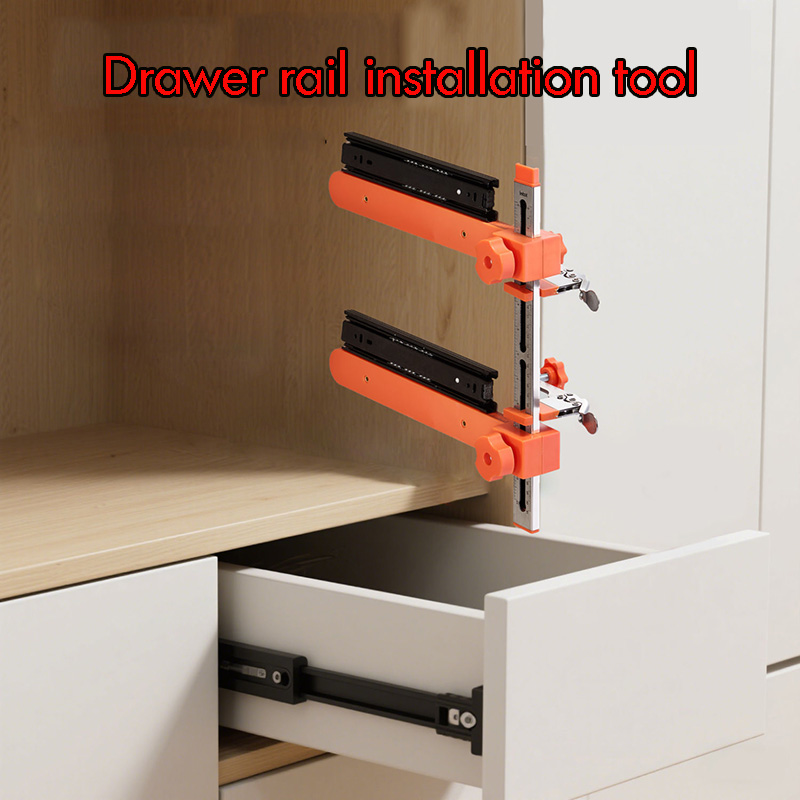 Drawer Slide Pair - 木工用食器棚引き出しスライドウェイトラック取り付けツール高速固定クリップ引き出し取り付け補助具木工機器