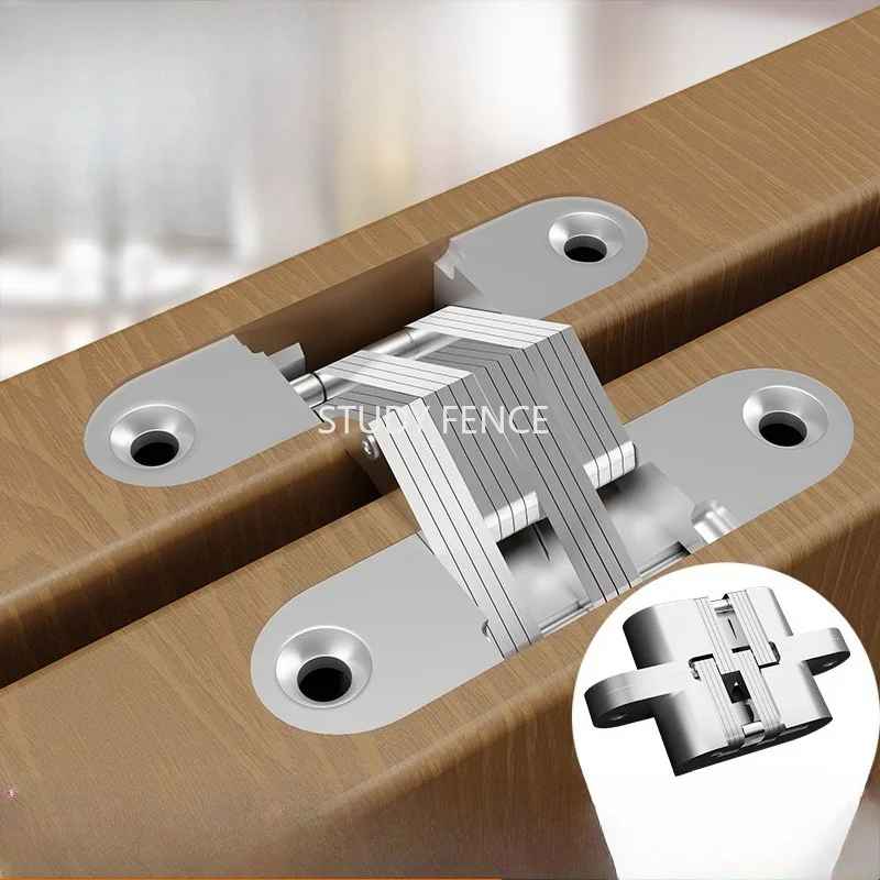 Used Furniture Hardware - 2 個の金属製隠しクロスヒンジ家庭用ドアヒンジ 180 度折りたたみヒンジ、キャビネットやドアのハードウェアアクセサリーに使用されます。