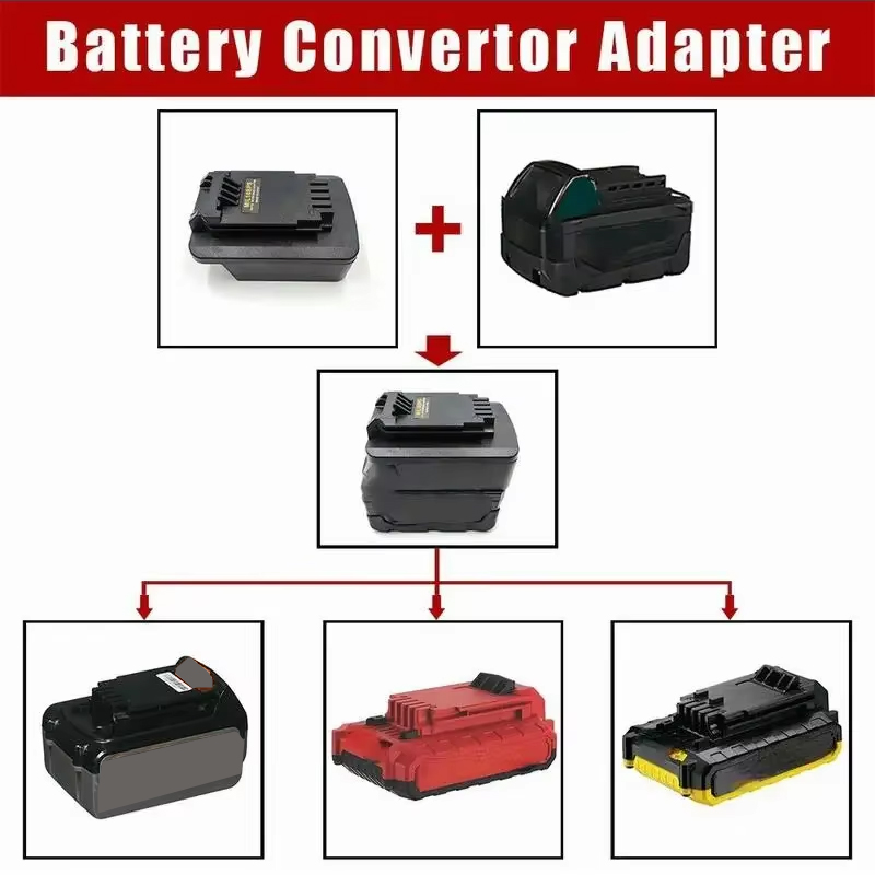 Black+Decker Tool 20V Max - ミルウォーキーおよび18Vリチウムイオン電池用に変換されたバッテリーアダプター,ブラックアンドデッカー/サポーターケーブル/モチーフリー18v 20v max,電動工具用