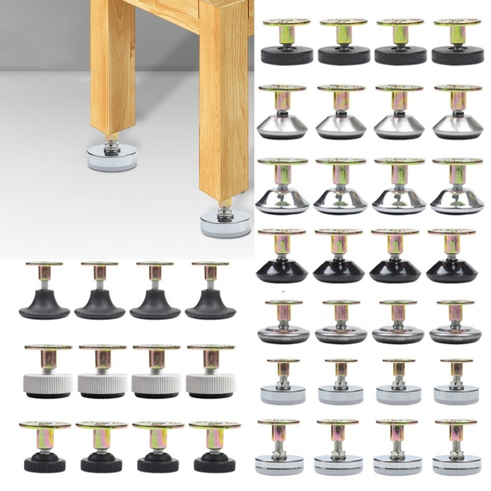 Furniture Leveling Hardware - 調節可能な家具サポート脚、ねじ込みベース、家具脚、フロアプロテクター、レベリングフィート、テーブルチェア、ハードウェア、4個