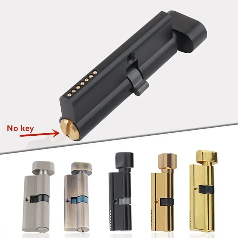 Furniture Hardware Handles - 屋内無垢材ドア真鍮キーレスロックコア浴室ドアハンドルロックシリンダーキッチンハードウェア家具アクセサリー