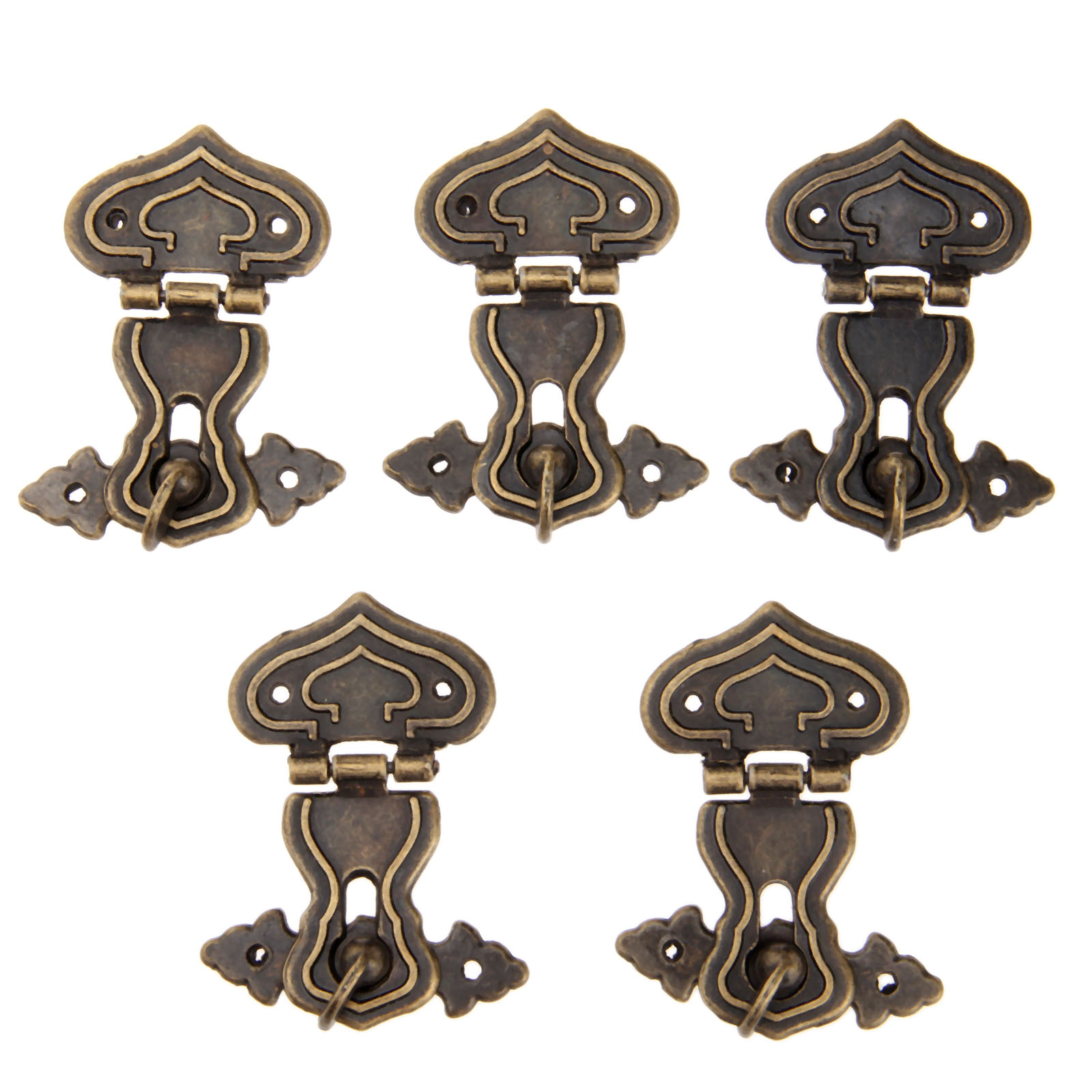 Furniture Hardware Manufacturers - アンティーク金属装飾フック,63x47mm,5個,階段,木製ジュエリーボックス,ネジ付き,ヴィンテージ家具ハードウェア