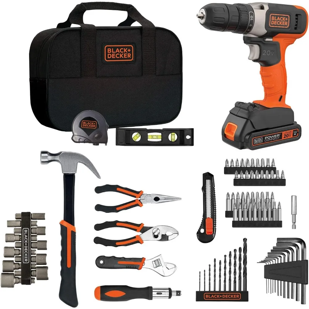 Black+Decker Tool 20V Max - %a ブラック+デッカー ホームツールキット 20V MAX ドリル/ドライバー付き、83