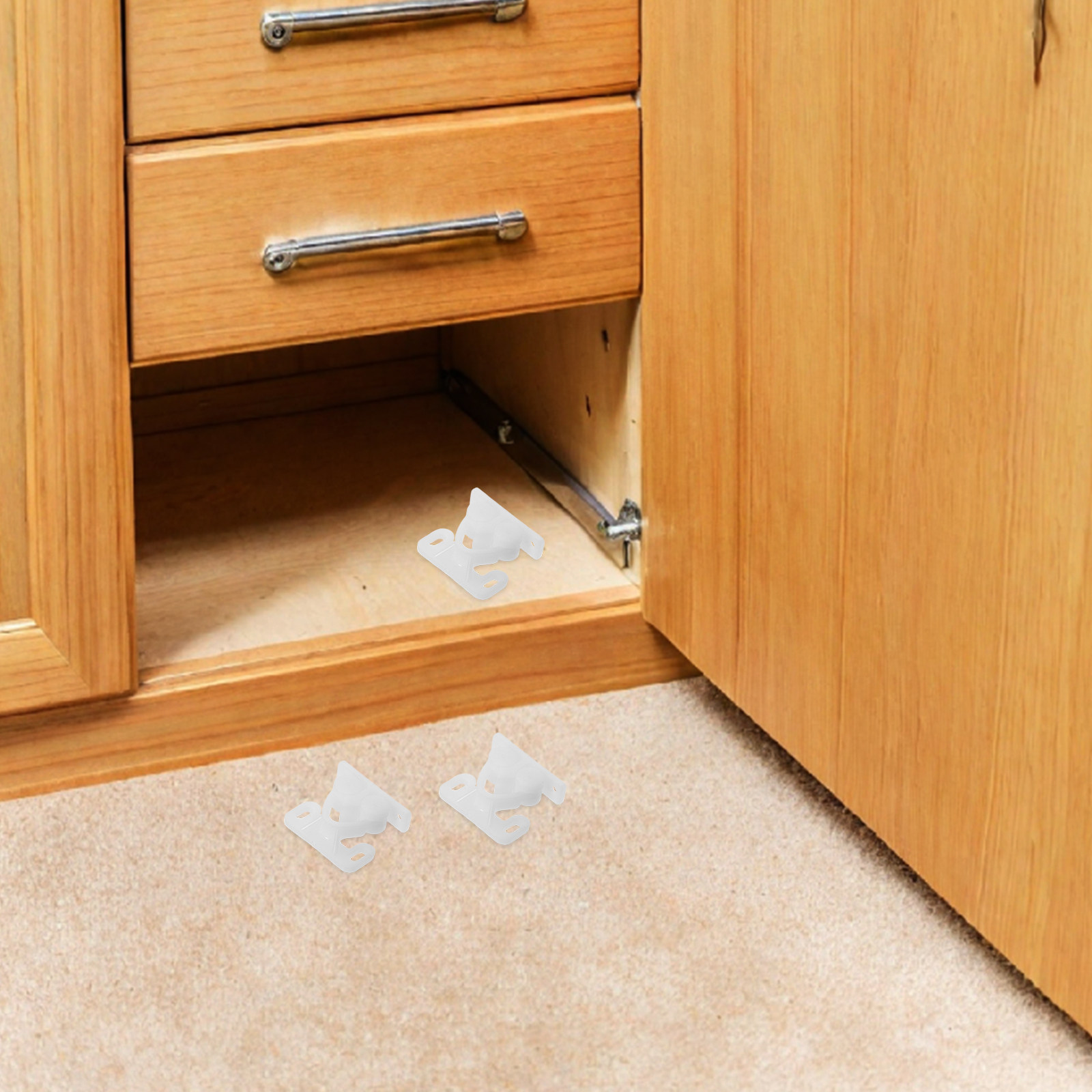 Furniture Hardware With Backplate - 10個入りプラスチック製マリンボールキャッチドアカップボードスプリングバックプレートローラーラッチ金具、静音キャビネット家具ボートドア用