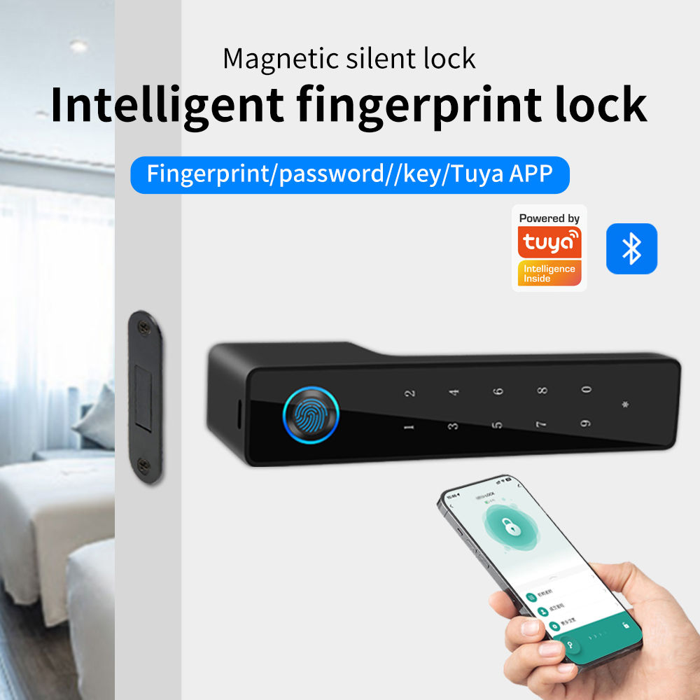 ミニマリスト電子指紋サイレントドアロックサポート Tuya  - Furniture Hardware Manufacturers のレビューと価格
