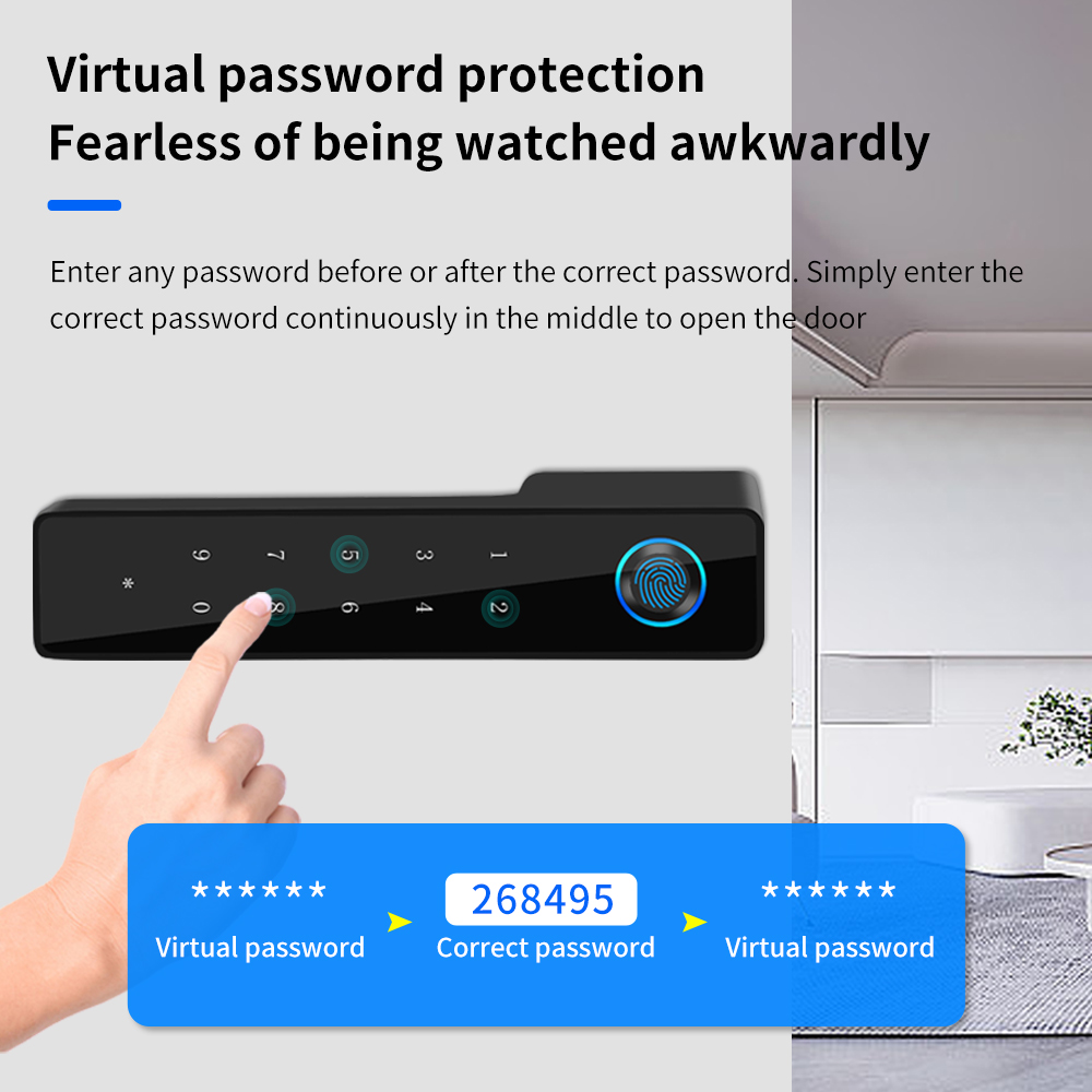 ミニマリスト電子指紋サイレントドアロックサポート Tuya  - Furniture Hardware Manufacturers のレビューと価格
