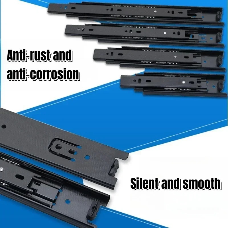 冷間圧延鋼油圧ダンパー付き静音三段式ワードローブ引き出しスラ - Drawer Slide Pair のレビューと価格