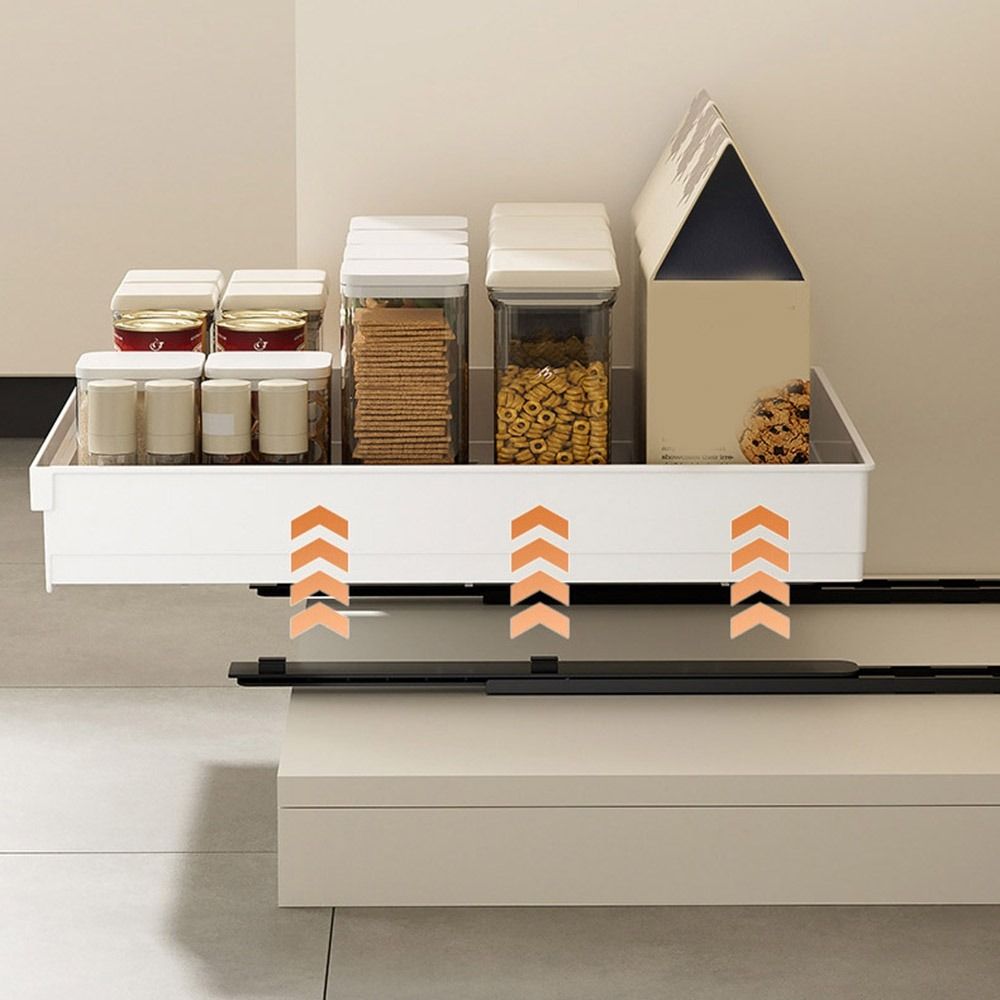 引き出し式キッチン収納ラック 大容量プラスチック製スパイスボ - Drawer Slide Pair のレビューと価格