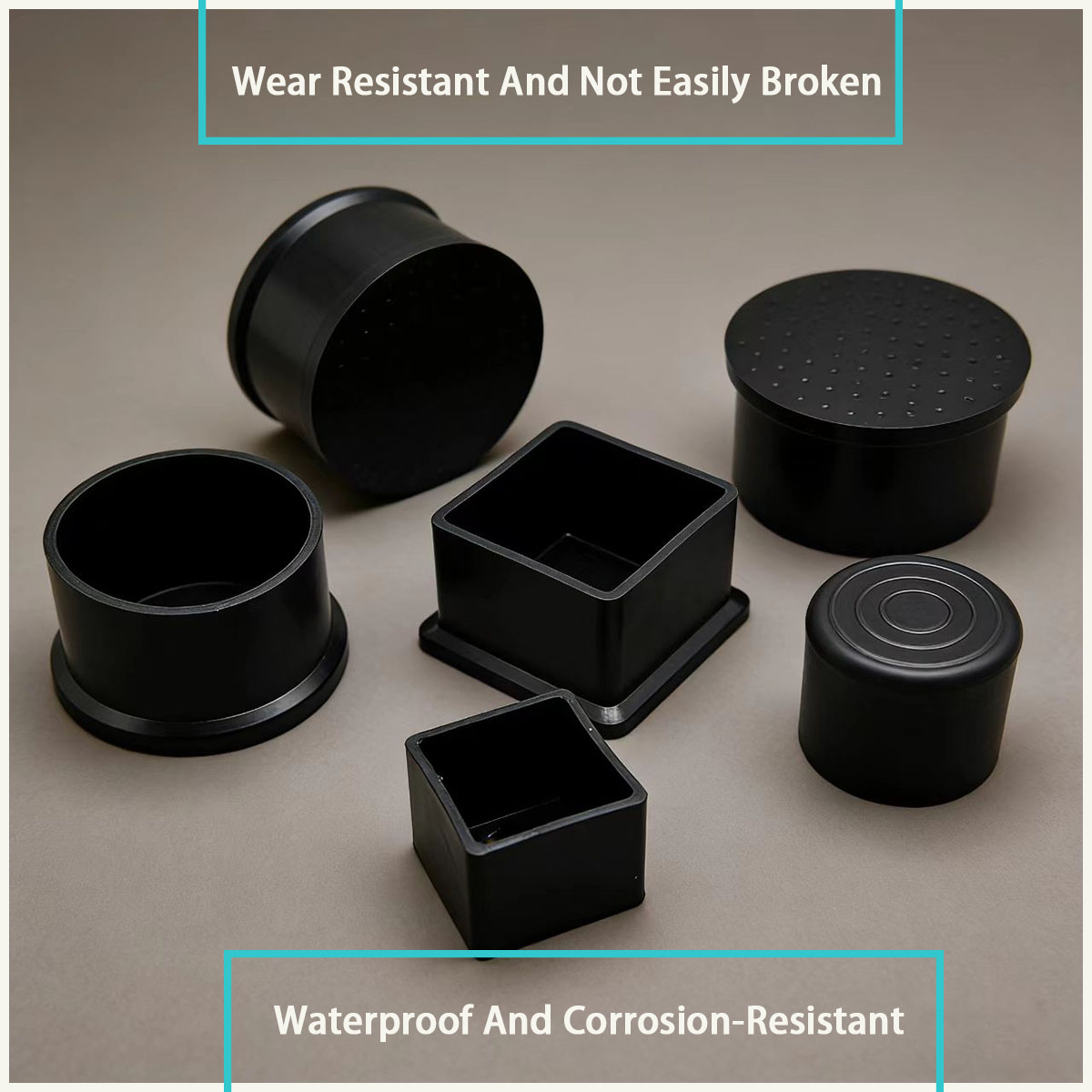 正方形/円形の黒色PVC軟質ゴム製保護カバーは、家具の脚、金 - Used Furniture Hardware のレビューと価格