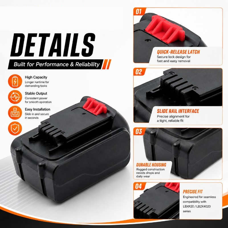 ブラック&デッカー LBXR20 LB2X4020用 20V - Black+Decker Tool 20V Max のレビューと価格