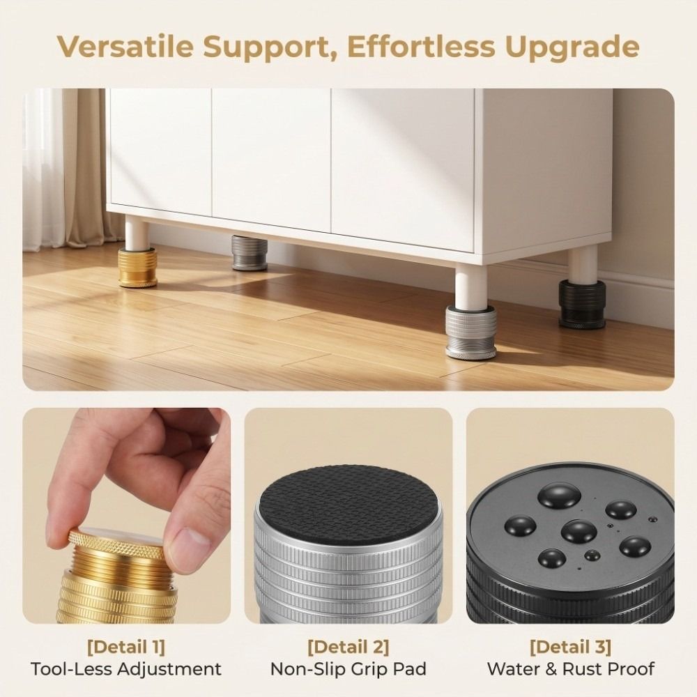 高さ調節可能な家具脚ブースターパッド滑り止め頑丈な高さ増加器 - Furniture Leveling Hardware のレビューと価格