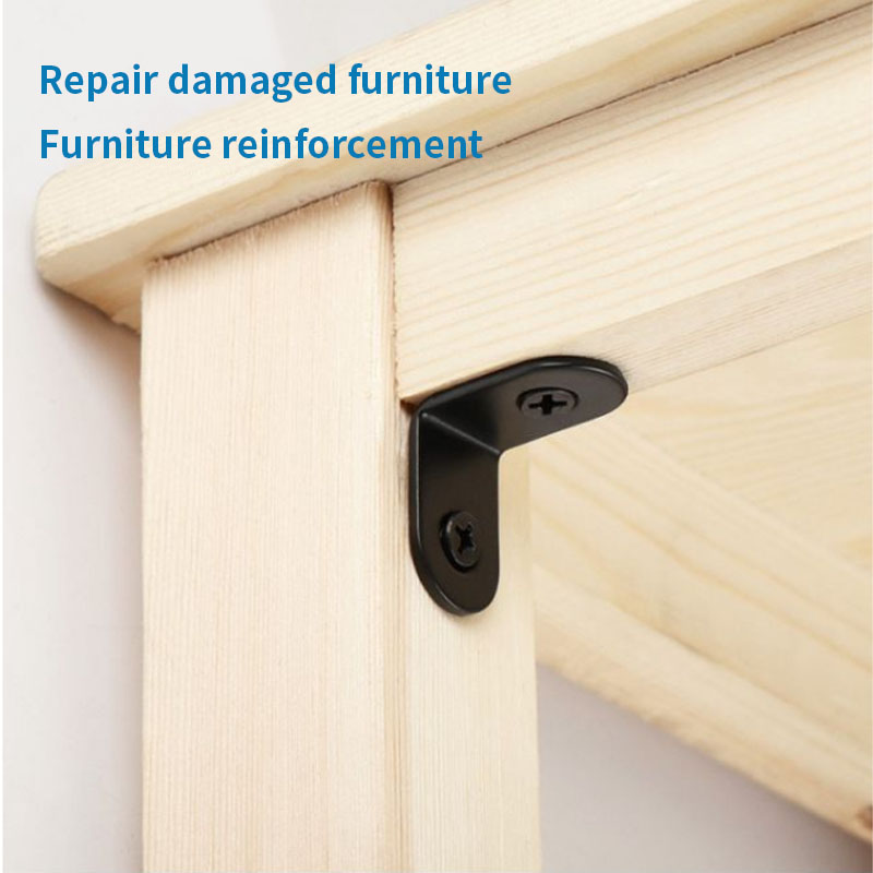 12個のブラックメタル直角L型ブラケット、ネジ24本付き、家 - Used Furniture Hardware のレビューと価格