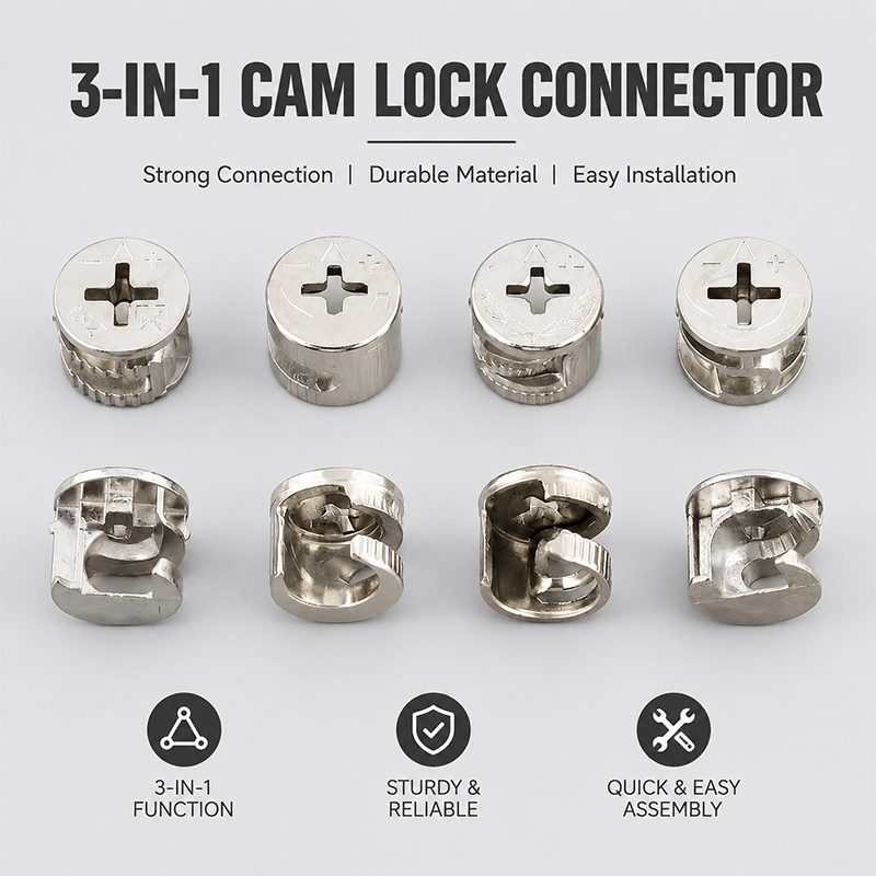 偏心ホイールロック式3-in-1ノックダウン組立ネジコネクタ - Furniture Knock Down Hardware のレビューと価格