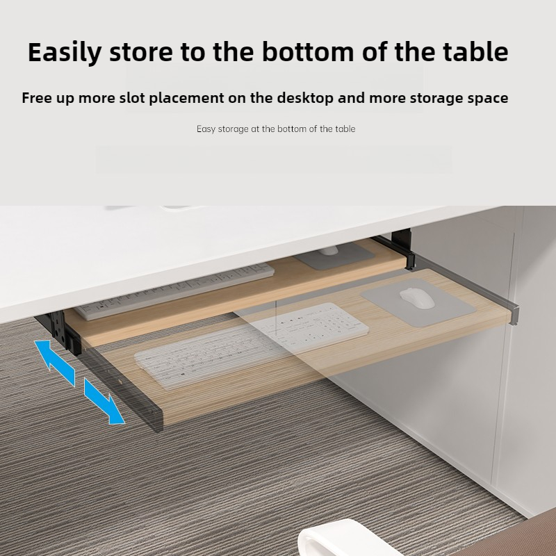 デスク下キーボードトレイスライドレール引き出し、高さ調節可能 - Drawer Slide Pair のレビューと価格