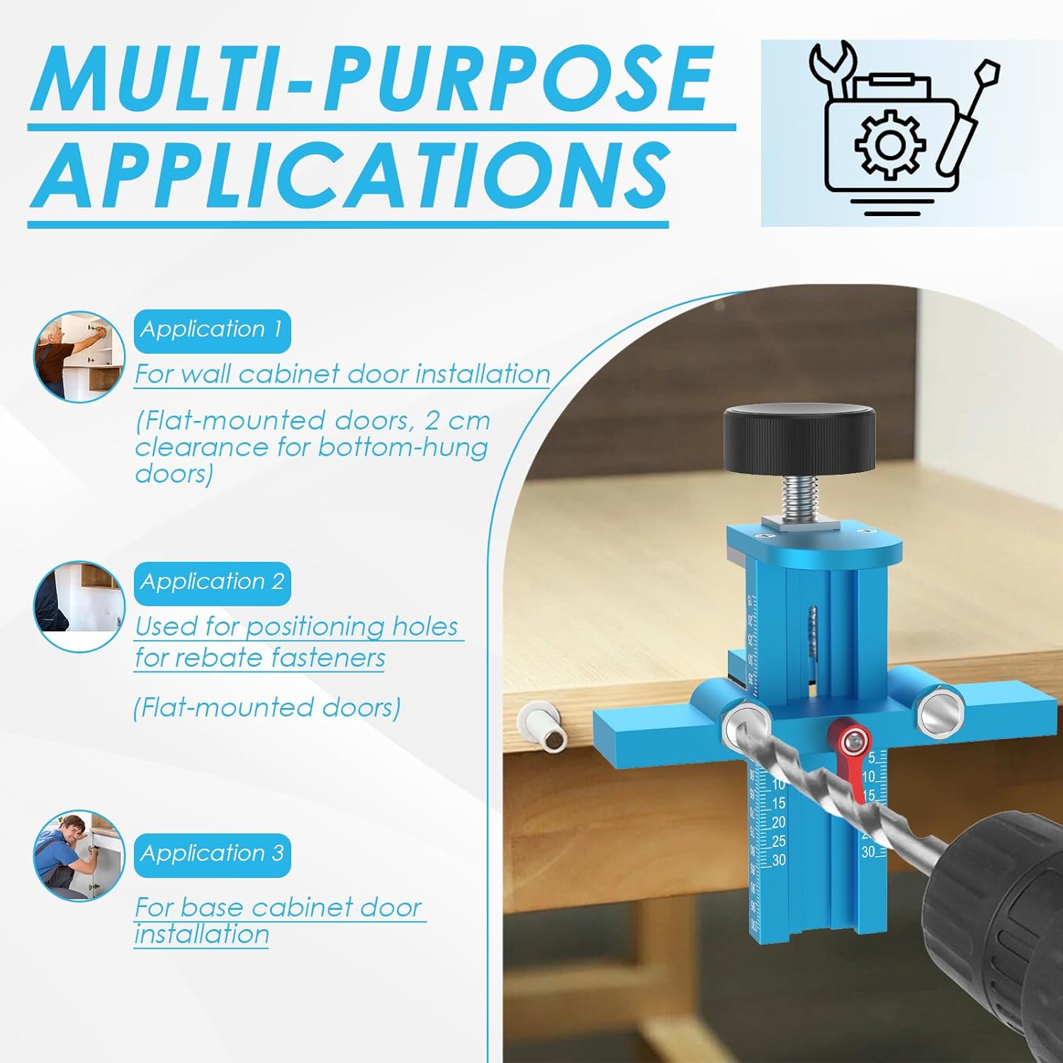 3 in 1 キャビネットドア取り付け治具リバウンドデバイス - Furniture Hardware Jig のレビューと価格