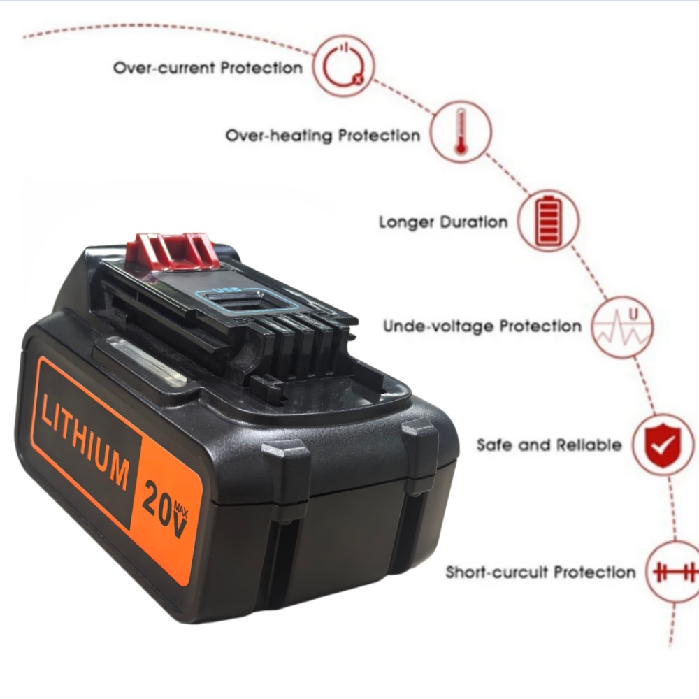 8Ah 大容量交換用バッテリー ブラック&デッカー 20V  - Black+Decker Tool 20V Max のレビューと価格