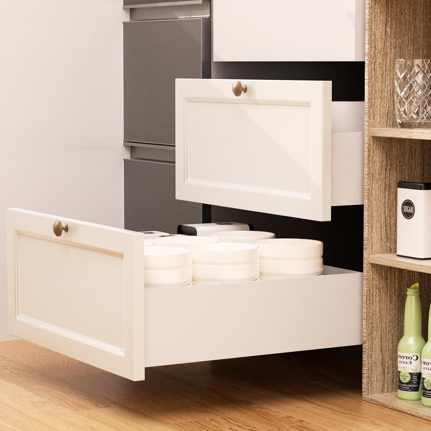 21インチ アンダーマウント ソフトクローズ ドロワースライ - Drawer Slide Pair のレビューと価格