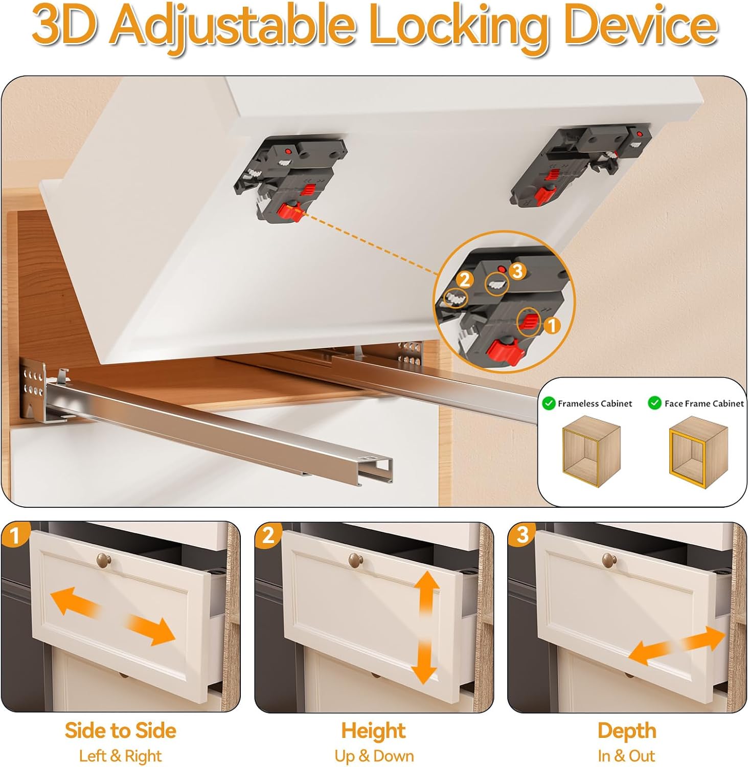 21インチ アンダーマウント ソフトクローズ ドロワースライ - Drawer Slide Pair のレビューと価格