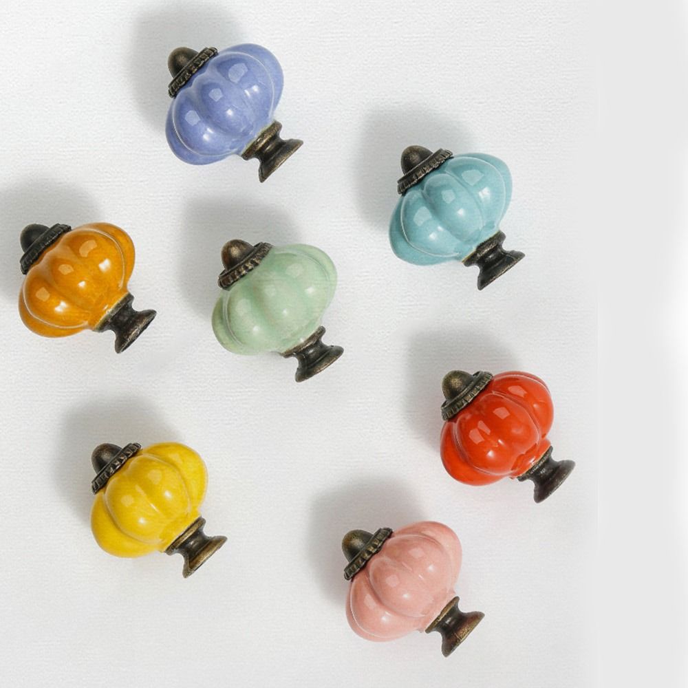 シンプルな単穴セラミックパンプキンハンドルヨーロピアンスタイ - Furniture Hardware Handles のレビューと価格