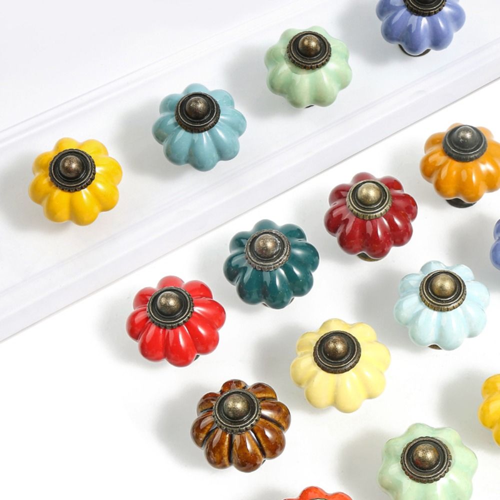 シンプルな単穴セラミックパンプキンハンドルヨーロピアンスタイ - Furniture Hardware Handles のレビューと価格